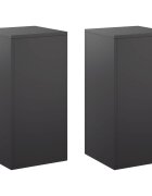 vidaXL Стойка за растения 2 pcs Черно 30 x 30 x 60 cm Стомана
