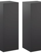 vidaXL Стойка за растения 2 pcs Черно 30 x 30 x 80 cm Стомана