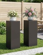 vidaXL Стойка за растения 2 pcs Черно 40 x 40 x 100 cm Стомана
