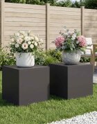 vidaXL Стойка за растения 2 pcs Черно 40 x 40 x 40 cm Стомана
