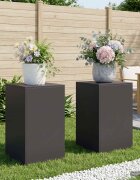 vidaXL Стойка за растения 2 pcs Черно 40 x 40 x 60 cm Стомана
