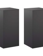 vidaXL Стойка за растения 2 pcs Черно 40 x 40 x 80 cm Стомана