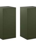 vidaXL Стойка за растения 2 pcs Маслиненозелено 40 x 40 x 80 cm