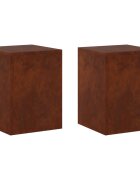 vidaXL Стойка за растения 2 pcs Ръждясало 30 x 30 x 40 cm