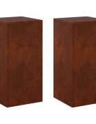 vidaXL Стойка за растения 2 pcs Ръждясало 30 x 30 x 60 cm