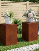 vidaXL Стойка за растения 2 pcs Ръждясало 40 x 40 x 60 cm