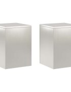vidaXL Стойка за растения 2 pcs Сребристо 30 x 30 x 40 cm Стомана