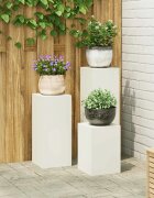 vidaXL Стойка за растения 3 бр. Бяло 24 x 24 x 75 см