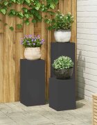 vidaXL Стойка за растения 3 бр. Черно 24 x 24 x 75 см