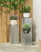 vidaXL Стойка за растения 3 бр. Сребристо 24 x 24 x 75 см