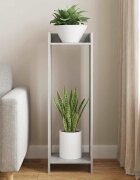 vidaXL Стойка за растения Бетонно сиво 30 x 30 x 100 см