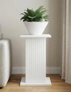 vidaXL Стойка за растения Бял гланц 305 x 30 x 43 см