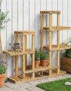 vidaXL Стойка за растения Бяло 118 x 25 x 965 см