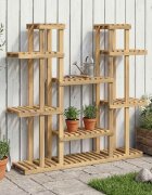 vidaXL Стойка за растения Бяло 123 x 25 x 1145 см