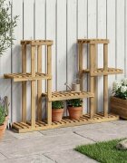 vidaXL Стойка за растения Бяло 123 x 25 x 785 см