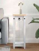 vidaXL Стойка за растения Бяло 30 x 30 x 73 см