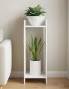 vidaXL Стойка за растения Бяло 30 x 30 x 80 cm Инженерна дървесина