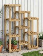 vidaXL Стойка за растения Бяло 85 x 30 x 1145 см