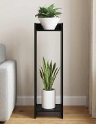 vidaXL Стойка за растения Черен дъб 30 x 30 x 100 см