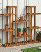 vidaXL Стойка за растения Натурално 123 x 25 x 1145 см