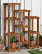 vidaXL Стойка за растения Натурално 85 x 30 x 1145 см