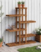 vidaXL Стойка за растения Натурално 93 x 25 x 1145 см