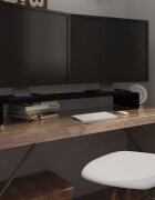 vidaXL Стойка за телевизор/монитор стъкло черна 110x30x13 см