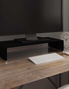 vidaXL Стойка за телевизор/монитор стъкло черна 60x25x11 см