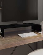 vidaXL Стойка за телевизор/монитор стъкло черна 70x30x13 см