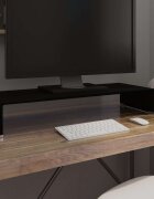 vidaXL Стойка за телевизор/монитор стъкло черна 80x30x13 см