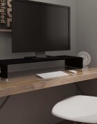vidaXL Стойка за телевизор/монитор стъкло черна 90x30x13 см