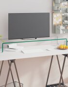 vidaXL Стойка за телевизор/монитор стъкло прозрачна 100x30x13 см