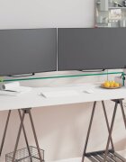 vidaXL Стойка за телевизор/монитор стъкло прозрачна 120x30x13 см