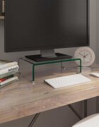 vidaXL Стойка за телевизор/монитор стъкло прозрачна 40x25x11 см