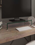 vidaXL Стойка за телевизор/монитор стъкло прозрачна 60x25x11 см