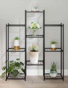 vidaXL Стойка за цветя 83x25x100 см черна желязо