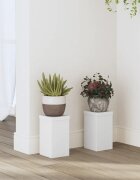 vidaXL Стойки за растения 2 бр бели 10x10x18 см инженерно дърво