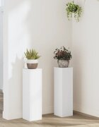 vidaXL Стойки за растения 2 бр бели 17x17x60 см инженерно дърво