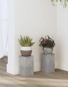 vidaXL Стойки за растения 2 бр бетонно сив 10x10x18 см инженерно дърво