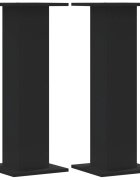 vidaXL Стойки за растения 2 бр черни 30x30x80 см инженерно дърво