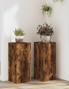 vidaXL Стойки за растения 2 бр опушен дъб 30x30x70 см инженерно дърво