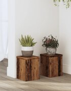 vidaXL Стойки за растения 2 бр старо дърво 15x15x20 см инженерно дърво