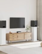 vidaXL Стойки за тонколони 2 бр бели 30x30x80 см инженерно дърво