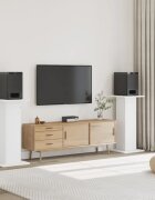 vidaXL Стойки за тонколони 2 бр бели 30x30x95 см инженерно дърво