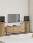 vidaXL Стойки за тонколони 2 бр дъб артизан 30x30x60см инженерно дърво