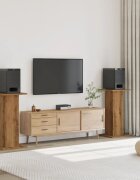 vidaXL Стойки за тонколони 2 бр дъб артизан 30x30x80см инженерно дърво