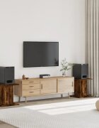 vidaXL Стойки за тонколони 2 бр опушен дъб 30x30x40 см инженерно дърво