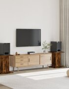 vidaXL Стойки за тонколони 2 бр опушен дъб 30x30x60 см инженерно дърво