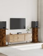 vidaXL Стойки за тонколони 2 бр опушен дъб 30x30x80 см инженерно дърво