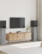 vidaXL Стойки за тонколони 2 бр сив сонома 30x30x80 см инженерно дърво